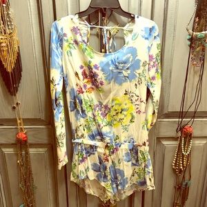 Open back floral romper